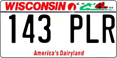 WI license plate 143PLR
