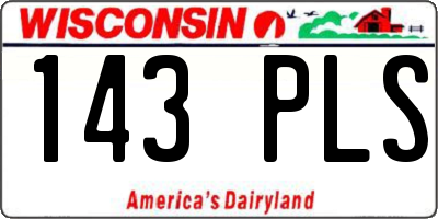 WI license plate 143PLS