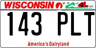 WI license plate 143PLT