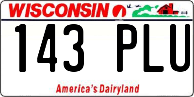 WI license plate 143PLU