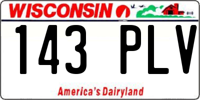 WI license plate 143PLV