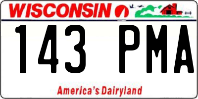 WI license plate 143PMA