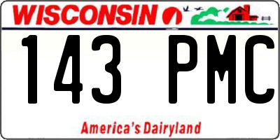 WI license plate 143PMC