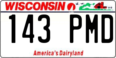 WI license plate 143PMD