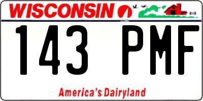 WI license plate 143PMF