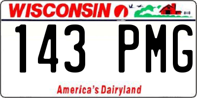 WI license plate 143PMG