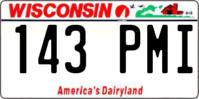 WI license plate 143PMI