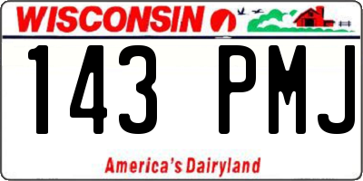 WI license plate 143PMJ