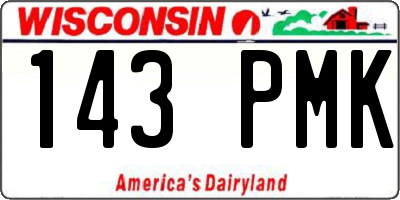 WI license plate 143PMK