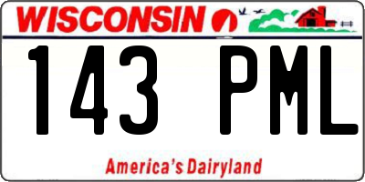 WI license plate 143PML