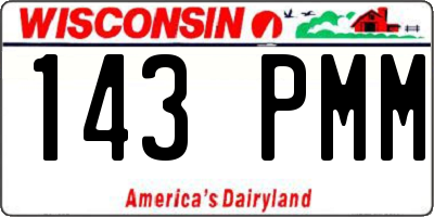 WI license plate 143PMM