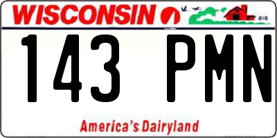 WI license plate 143PMN