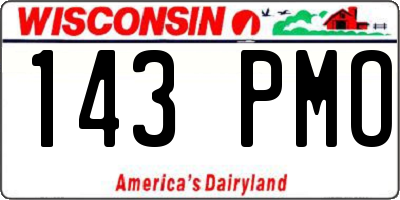 WI license plate 143PMO