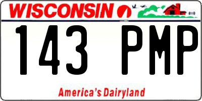 WI license plate 143PMP