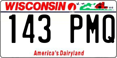 WI license plate 143PMQ