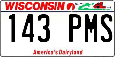 WI license plate 143PMS