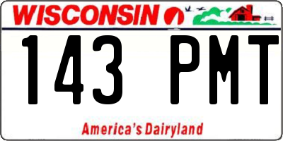 WI license plate 143PMT