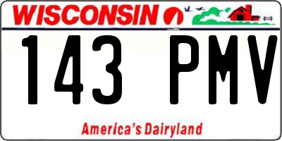 WI license plate 143PMV