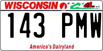WI license plate 143PMW