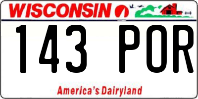 WI license plate 143POR