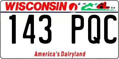 WI license plate 143PQC