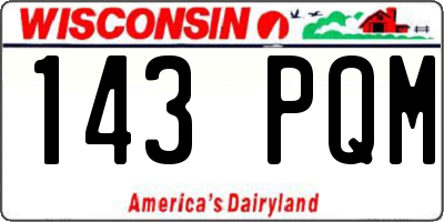 WI license plate 143PQM