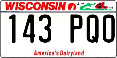 WI license plate 143PQO