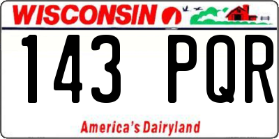 WI license plate 143PQR