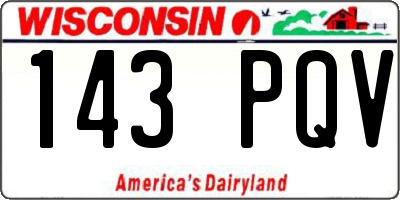 WI license plate 143PQV