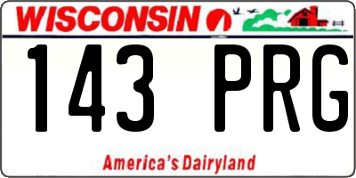 WI license plate 143PRG