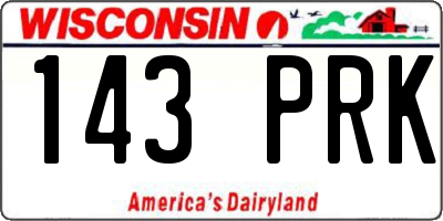 WI license plate 143PRK