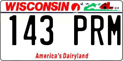 WI license plate 143PRM