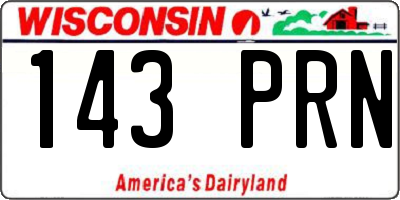 WI license plate 143PRN