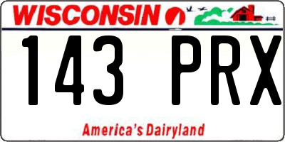 WI license plate 143PRX