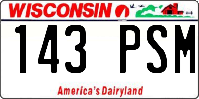 WI license plate 143PSM