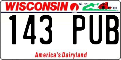 WI license plate 143PUB