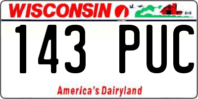 WI license plate 143PUC