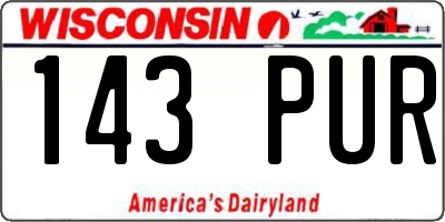 WI license plate 143PUR