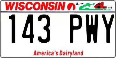 WI license plate 143PWY