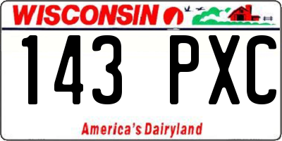 WI license plate 143PXC