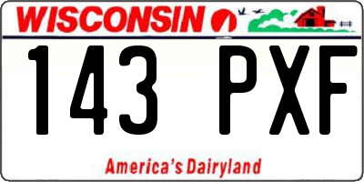 WI license plate 143PXF