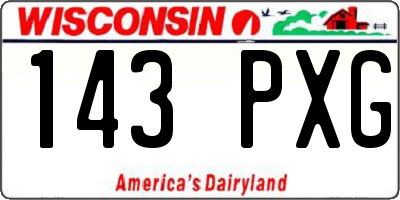 WI license plate 143PXG