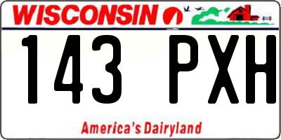 WI license plate 143PXH