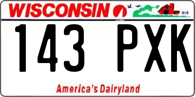 WI license plate 143PXK