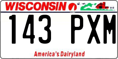 WI license plate 143PXM