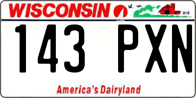 WI license plate 143PXN