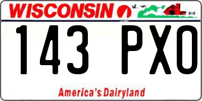 WI license plate 143PXO