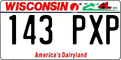 WI license plate 143PXP