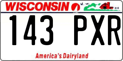 WI license plate 143PXR