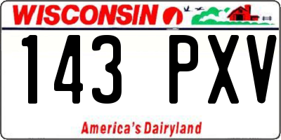 WI license plate 143PXV